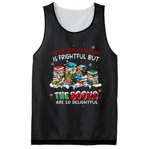 Oh The Weather Outside The Books Are So Delightful Christmas Lights Mesh Reversible Basketball Jersey Tank