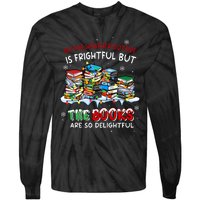 Oh The Weather Outside The Books Are So Delightful Christmas Lights Tie-Dye Long Sleeve Shirt