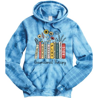 Occupational Therapy Wildflower Book Ot Therapist Assistant Tie Dye Hoodie