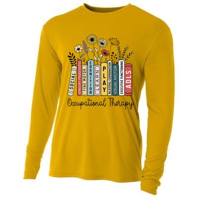 Occupational Therapy Wildflower Book Ot Therapist Assistant Cooling Performance Long Sleeve Crew