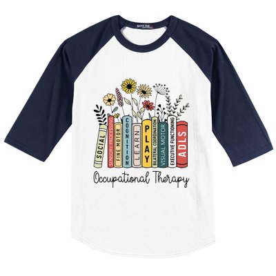 Occupational Therapy Wildflower Book Ot Therapist Assistant Baseball Sleeve Shirt