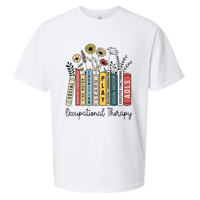 Occupational Therapy Wildflower Book Ot Therapist Assistant Sueded Cloud Jersey T-Shirt