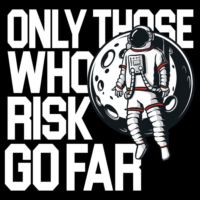 Only Those Who Risk Go Far Astronaut Performance Shirt