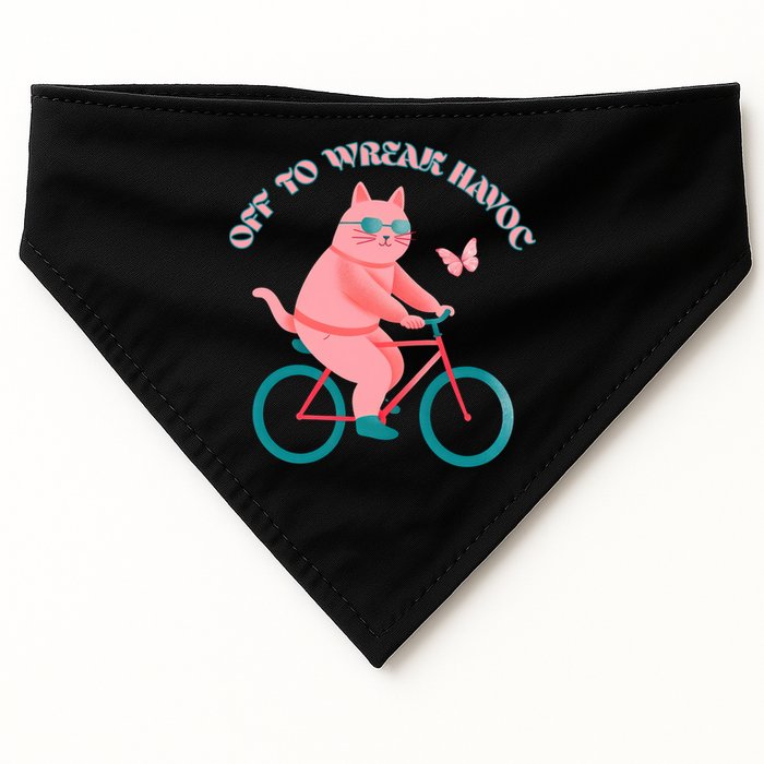 Off To Wreak Havoc Funny Cat USA-Made Doggie Bandana