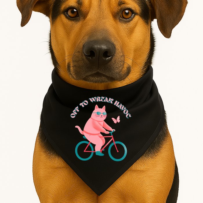 Off To Wreak Havoc Funny Cat USA-Made Doggie Bandana