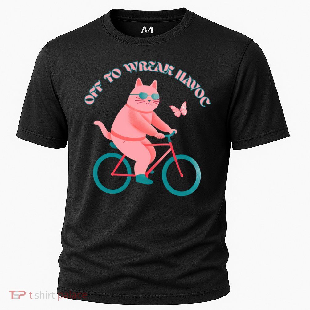 Off To Wreak Havoc Funny Cat Performance Shirt