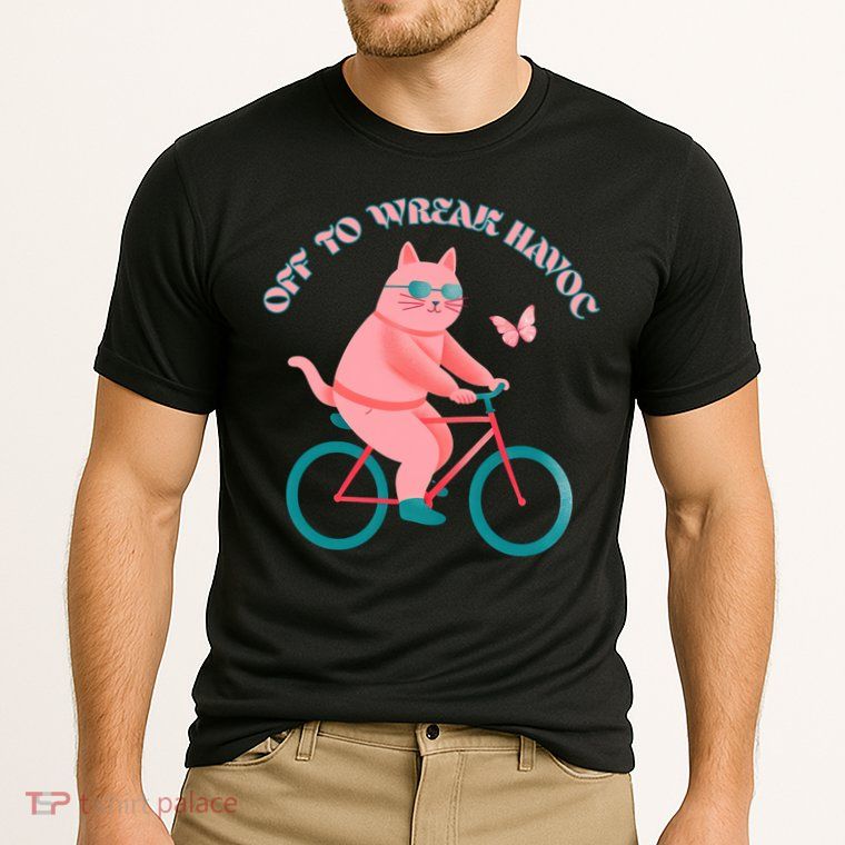 Off To Wreak Havoc Funny Cat Performance Shirt