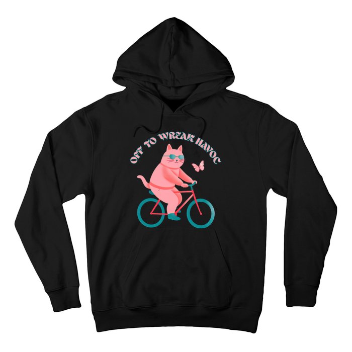 Off To Wreak Havoc Funny Cat Hoodie