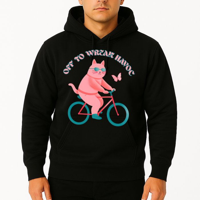 Off To Wreak Havoc Funny Cat Hoodie