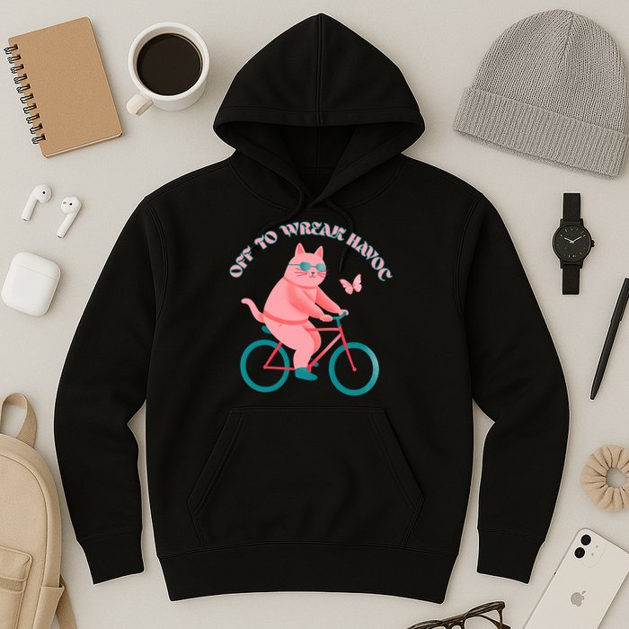 Off To Wreak Havoc Funny Cat Hoodie