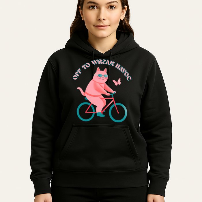Off To Wreak Havoc Funny Cat Hoodie