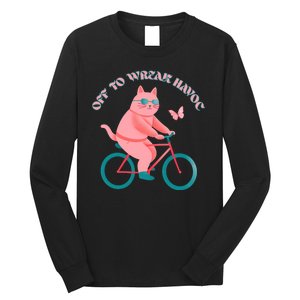 Off To Wreak Havoc Funny Cat Long Sleeve Shirt