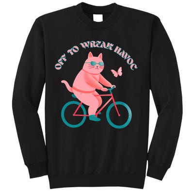 Off To Wreak Havoc Funny Cat Sweatshirt