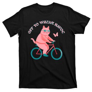 Off To Wreak Havoc Funny Cat T-Shirt