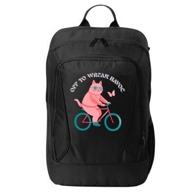 Off To Wreak Havoc Funny Cat City Backpack