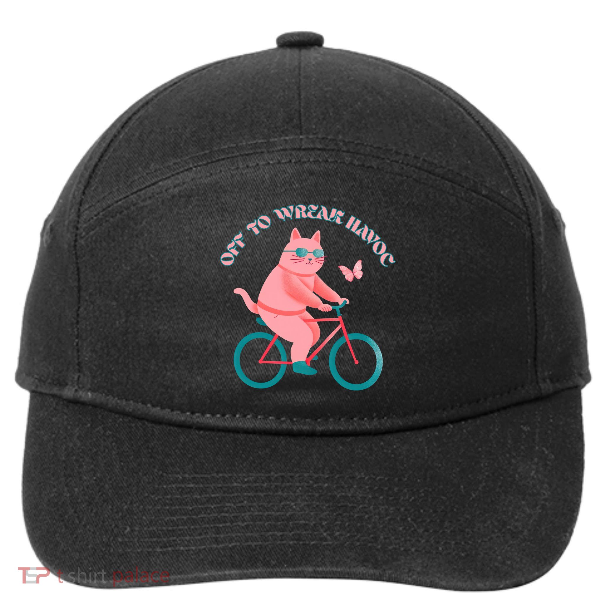 Off To Wreak Havoc Funny Cat 7-Panel Snapback Hat