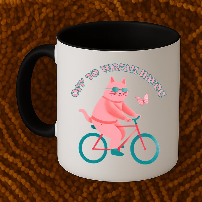 Off To Wreak Havoc Funny Cat Mug