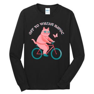 Off To Wreak Havoc Funny Cat Tall Long Sleeve T-Shirt