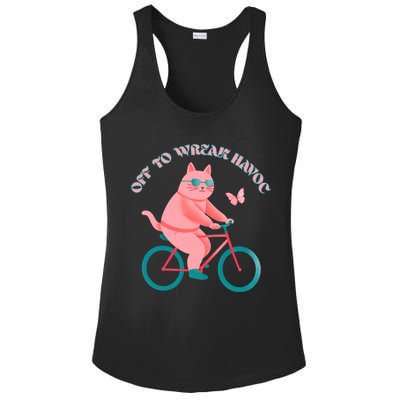 Off To Wreak Havoc Funny Cat Ladies PosiCharge Competitor Racerback Tank