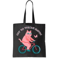 Off To Wreak Havoc Funny Cat Tote Bag