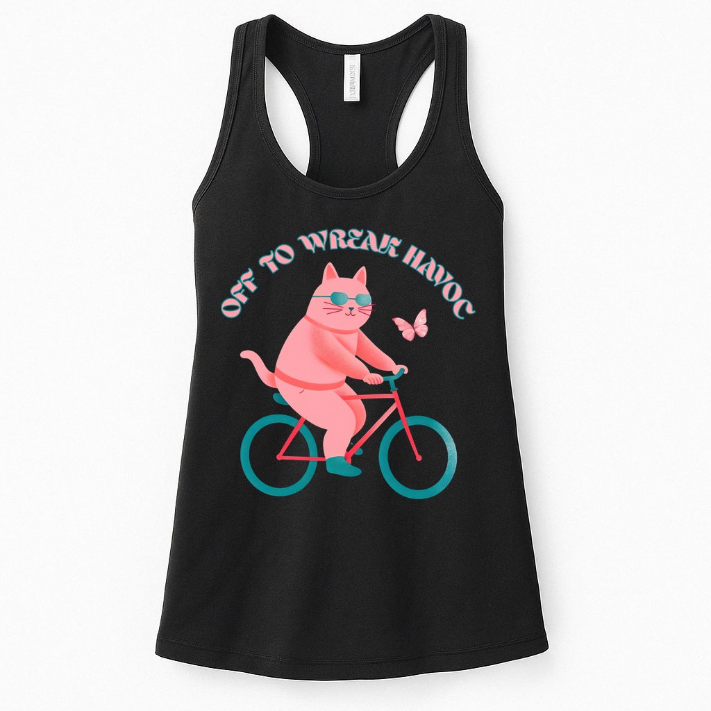 Off To Wreak Havoc Funny Cat Womens Tank Top