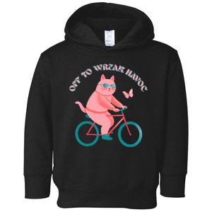 Off To Wreak Havoc Funny Cat Toddler Hoodie