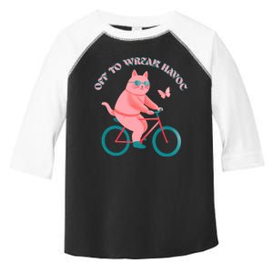 Off To Wreak Havoc Funny Cat Toddler Fine Jersey T-Shirt