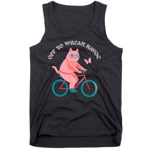 Off To Wreak Havoc Funny Cat Tank Top