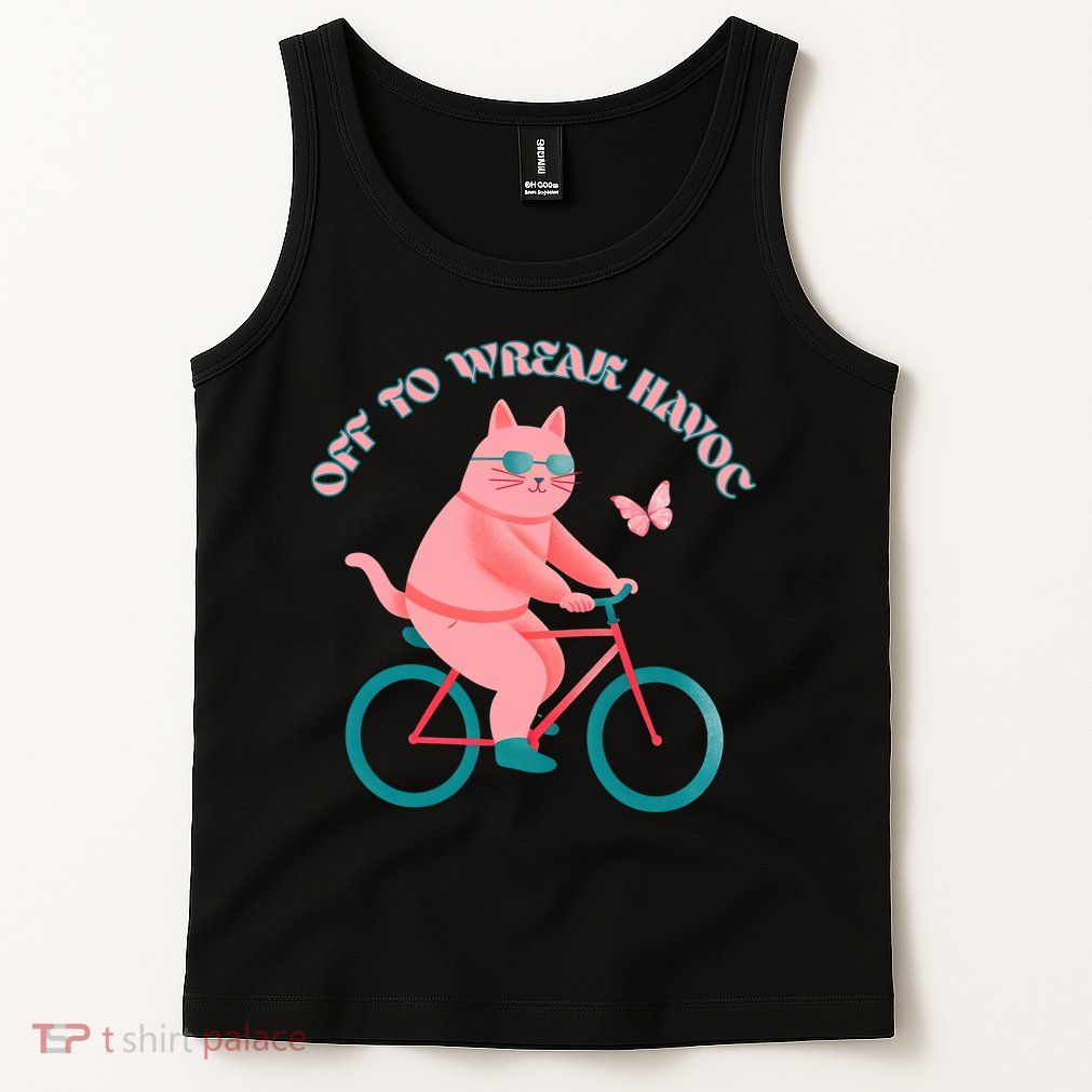 Off To Wreak Havoc Funny Cat Tank Top