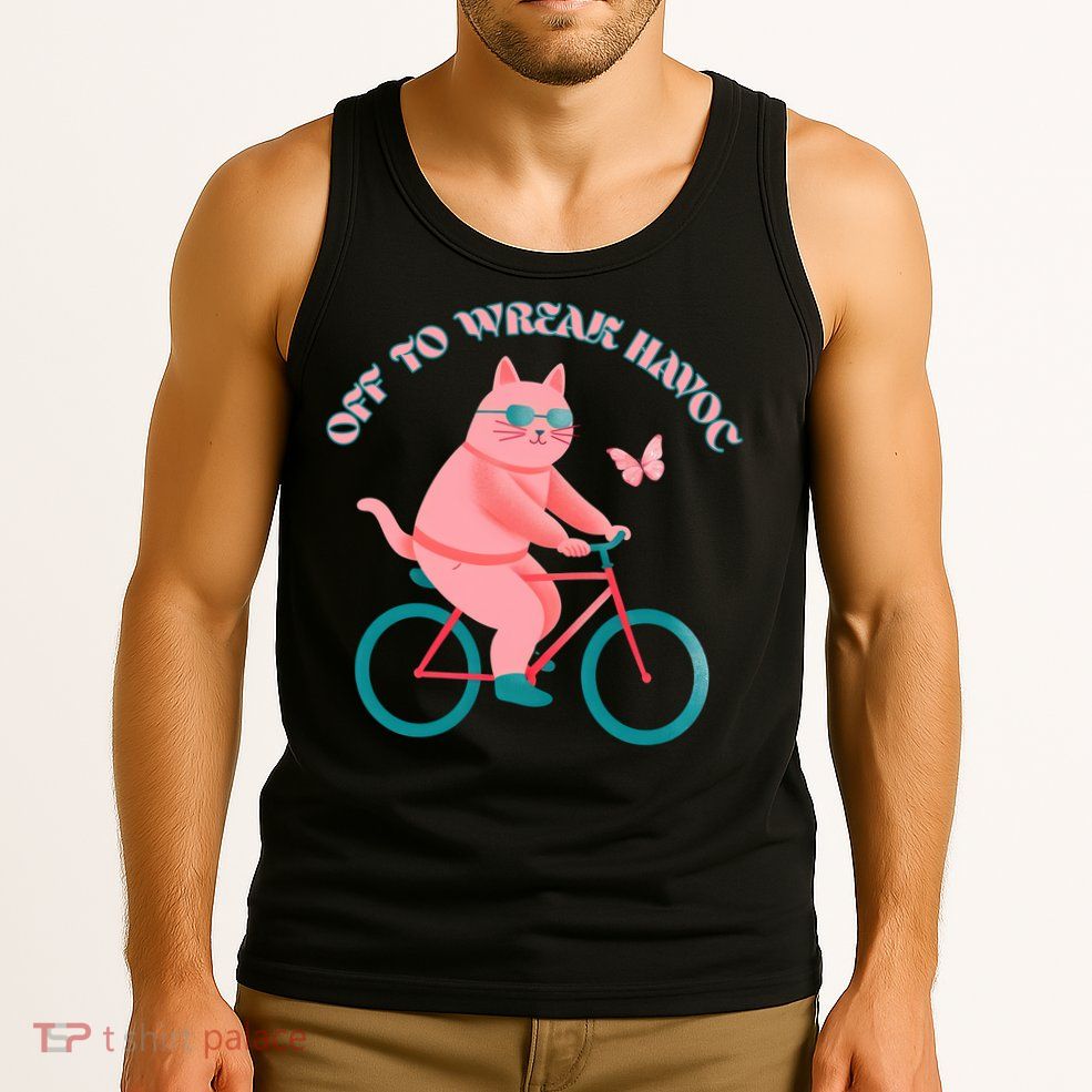 Off To Wreak Havoc Funny Cat Tank Top