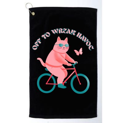 Off To Wreak Havoc Funny Cat Golf Towel