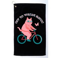 Off To Wreak Havoc Funny Cat Golf Towel
