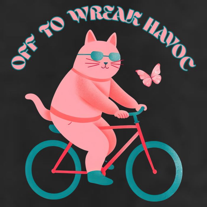 Off To Wreak Havoc Funny Cat Golf Towel