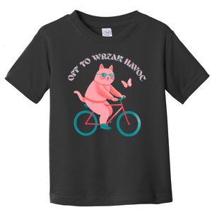 Off To Wreak Havoc Funny Cat Toddler T-Shirt