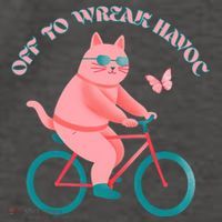 Off To Wreak Havoc Funny Cat Vector Backpack