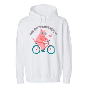 Off To Wreak Havoc Funny Cat Garment-Dyed Fleece Hoodie