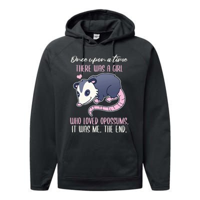 Once There Was A Girl Who Loved Opossums Performance Fleece Hoodie