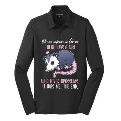 Once There Was A Girl Who Loved Opossums Silk Touch Performance Long Sleeve Polo