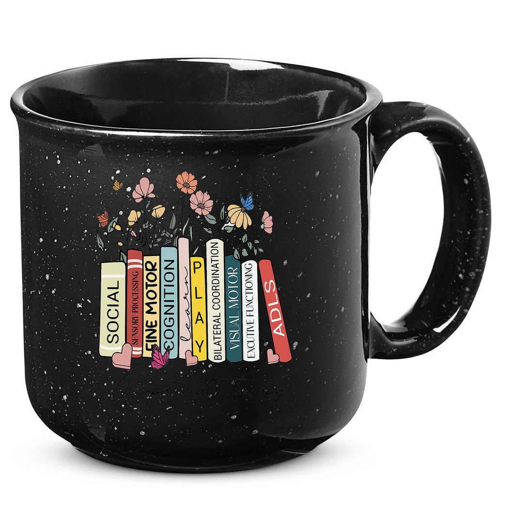 Occupational Therapy Wildflower Book OT Therapist Assistant 15oz Campfire Ceramic Mug