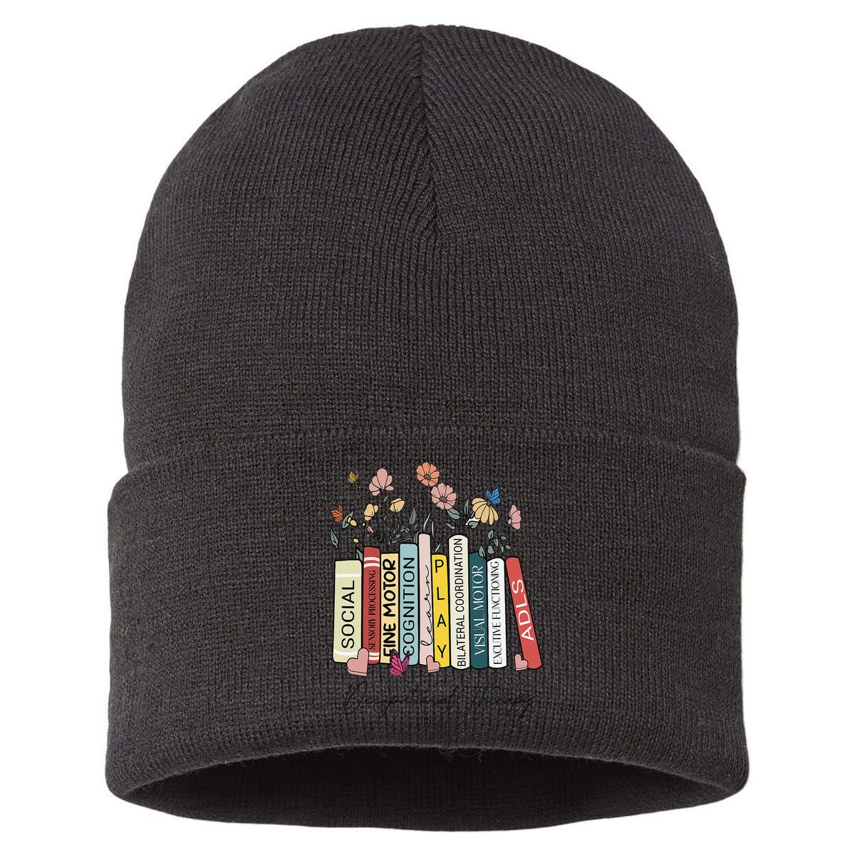 Occupational Therapy Wildflower Book OT Therapist Assistant Sustainable Knit Beanie