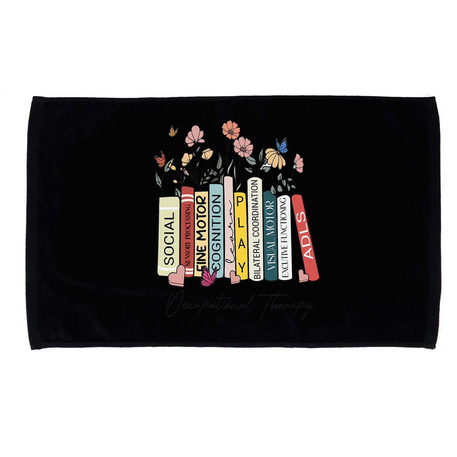 Occupational Therapy Wildflower Book OT Therapist Assistant Microfiber Hand Towel