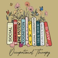Occupational Therapy Wildflower Book OT Therapist Assistant Button