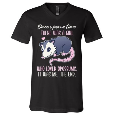 Once There Was A Who Loved Opossums V-Neck T-Shirt