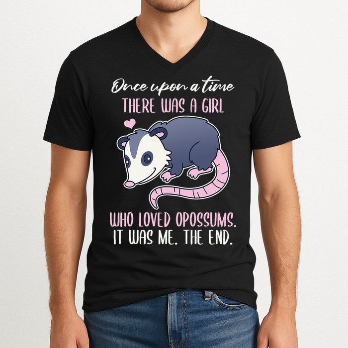 Once There Was A Who Loved Opossums V-Neck T-Shirt