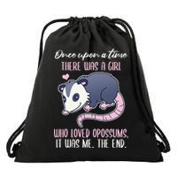 Once There Was A Who Loved Opossums Drawstring Bag