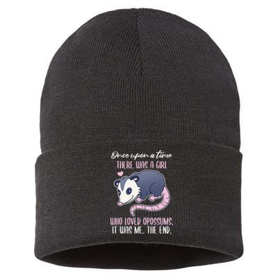 Once There Was A Who Loved Opossums Sustainable Knit Beanie