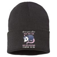 Once There Was A Who Loved Opossums Sustainable Knit Beanie
