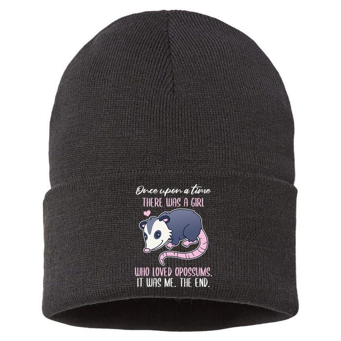 Once There Was A Who Loved Opossums Sustainable Knit Beanie
