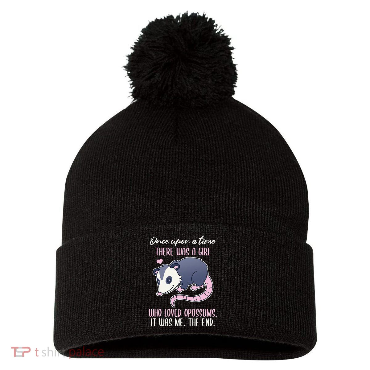 Once There Was A Who Loved Opossums Pom Pom 12in Knit Beanie