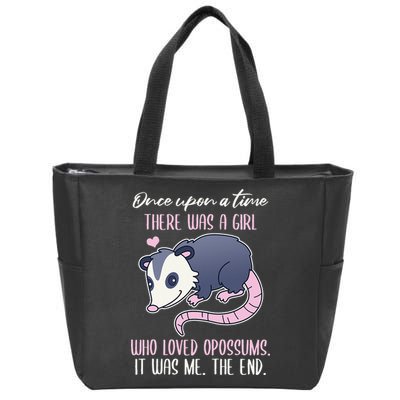 Once There Was A Who Loved Opossums Zip Tote Bag